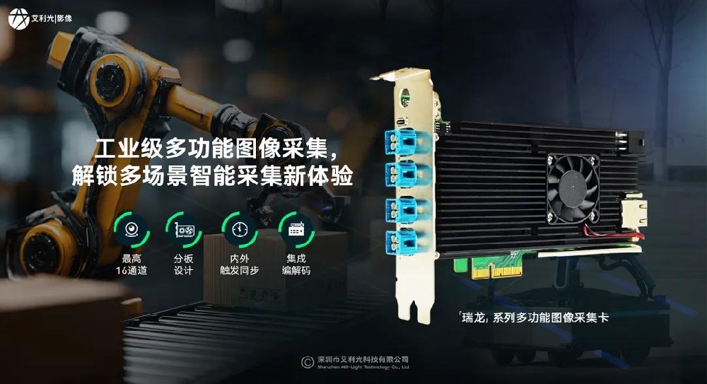 艾利光推出“瑞龙”系列多功能图像采集卡，以高集成、多通道方案应对工业视觉挑战